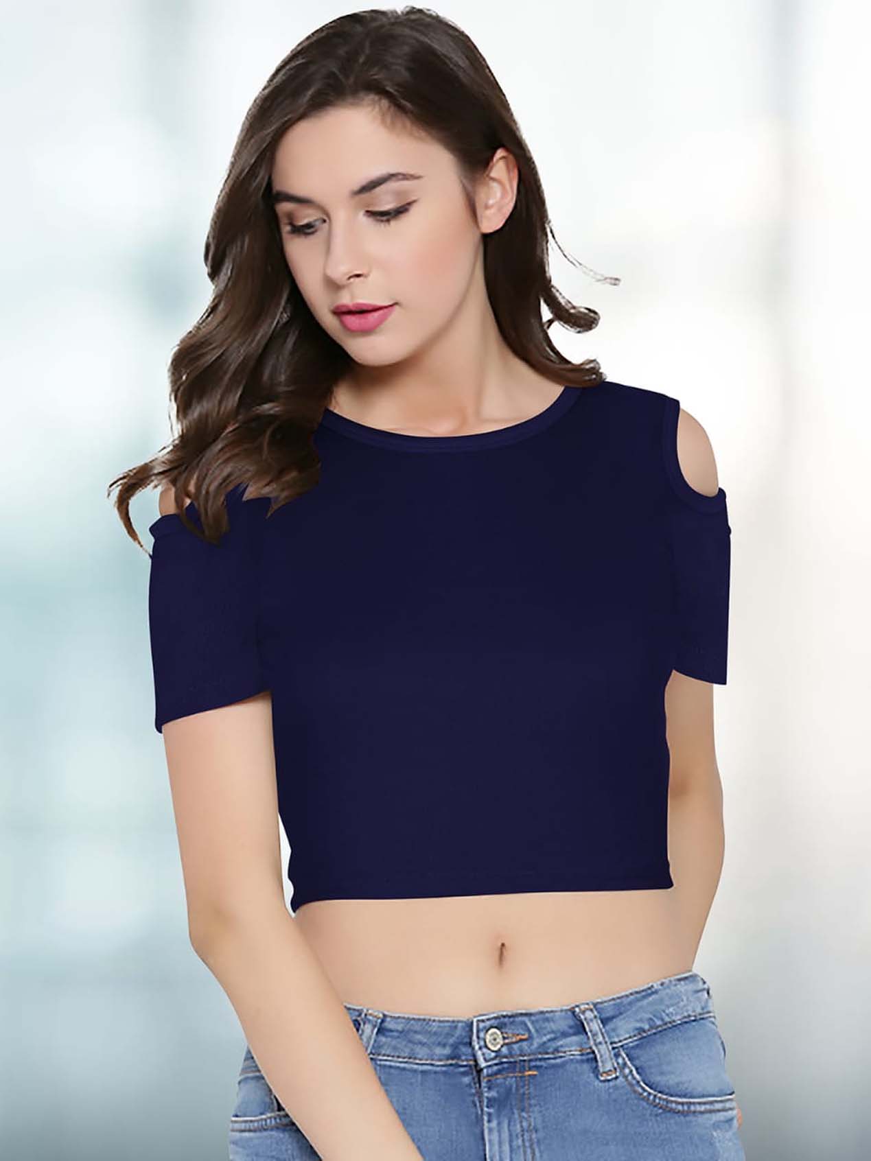skinny type of material in this crop top and new latest design